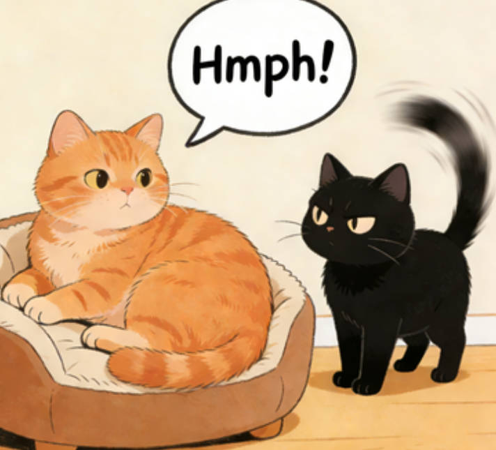 The way cats give each other the cold shoulder