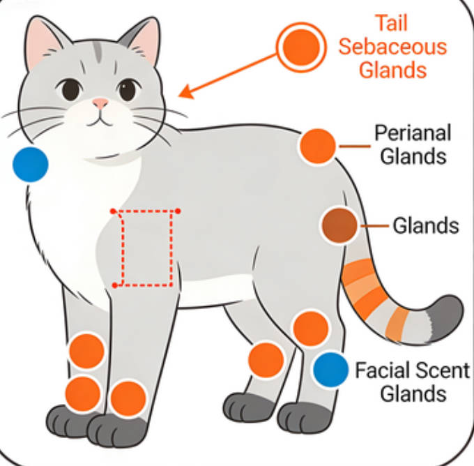 Cat gland distribution image