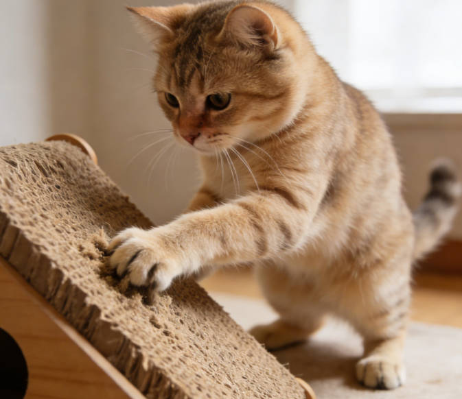 The behavior of cats scratching their claws